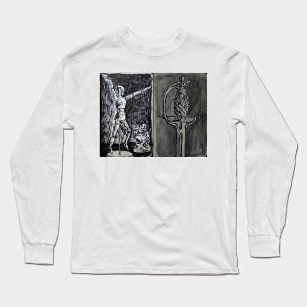 Ink Sketches - "The Desk Buddies" and "Not for Everybody" Long Sleeve T-Shirt by IgorPozdnyakov